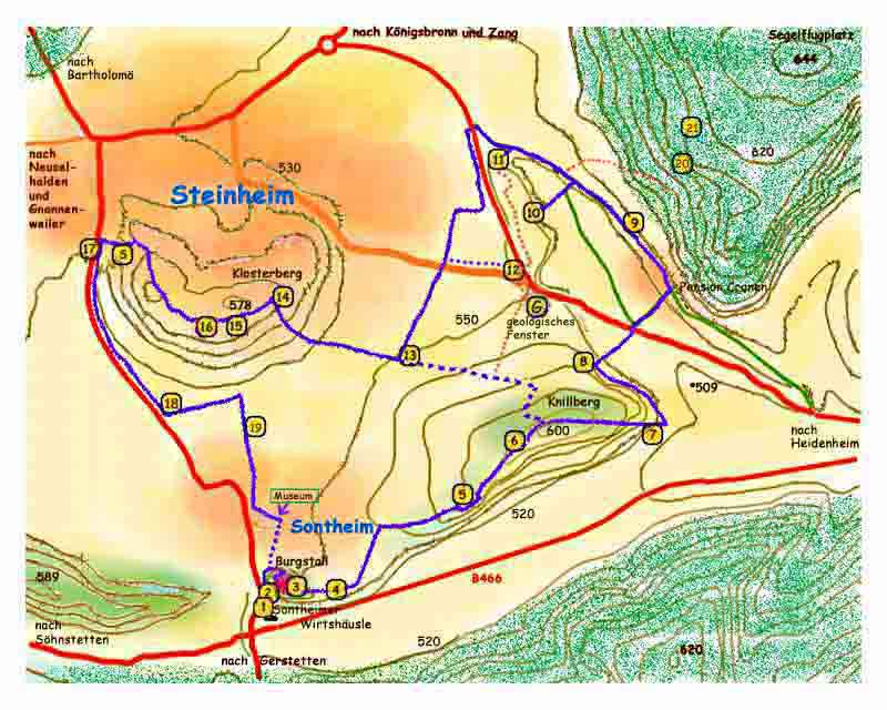 Karte Geologischer Wanderweg